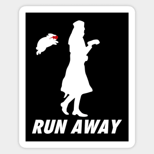 Run Away King Arthur Killer Rabbit White Sticker